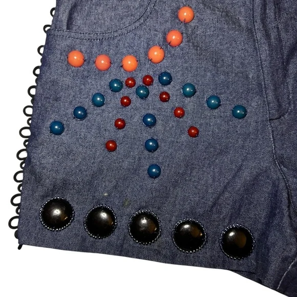 Anna Sui Beaded Summer Fashion Shorts - Picture 8 of 11